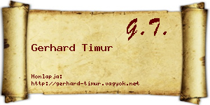 Gerhard Timur névjegykártya